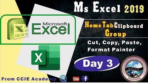 MS Excel 2019 Home Tab Clipboard Group