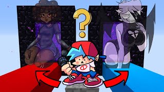 Minecraft Fnf Boyfriend Do Not Choose The Wrong Portal Carol Or Ruv ?