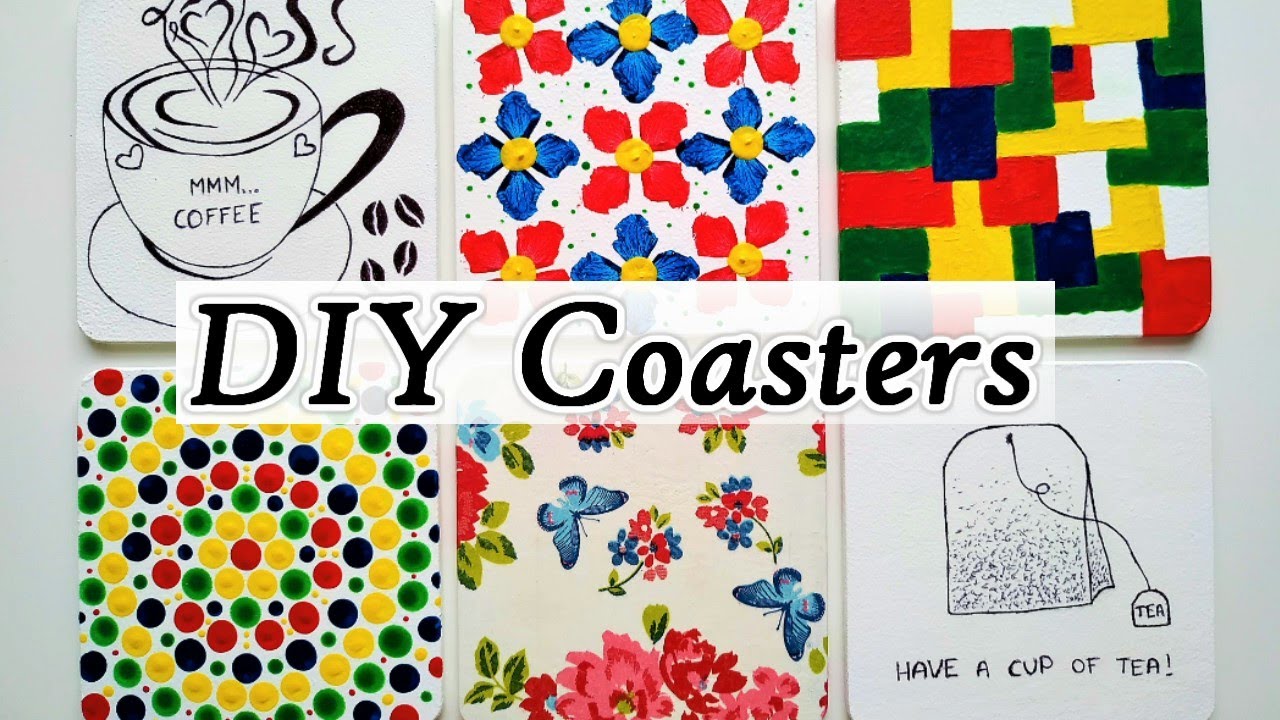 DIY Tile Coasters Easy Home Decor DIYS Aesthetic Tile Coasters DIY
