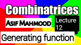 Generating function | Lecture 12 | in urdu | in hindi