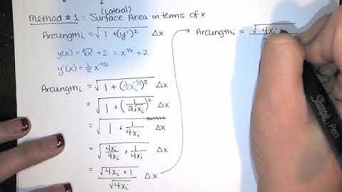 49. Surface Area of a Solid of Revolution - Part 2 - One problem two ways, in terms of x and y