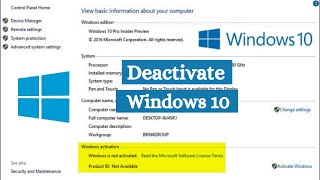 Deactivate Windows 10 | Uninstall Product Key | Deactivate Windows 10 & Change Product Key