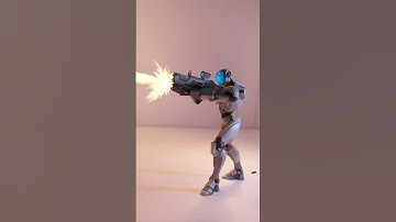 Robot Shooting Blender Render. Rig made by @PierrickPicaut_P2DESIGN #animation #blender #render