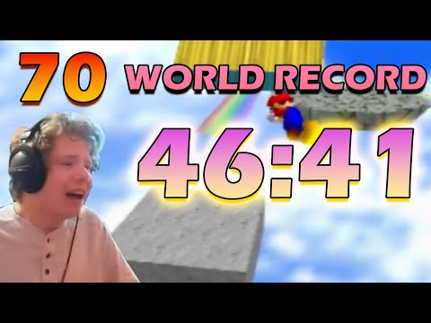 Super Mario 64 70 star speedrun in 46:41 [WORLD RECORD]