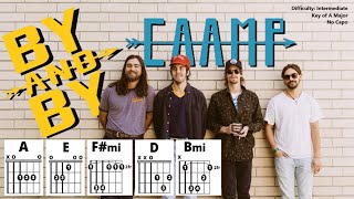 How to Play "By and By" by Caamp (No Capo) Intermediate Guitar Play-Along + Lyrics & TAB
