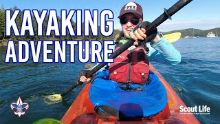 Scouts paddle the straits near Washington's San Juan islands on a weeklong kayaking adventure