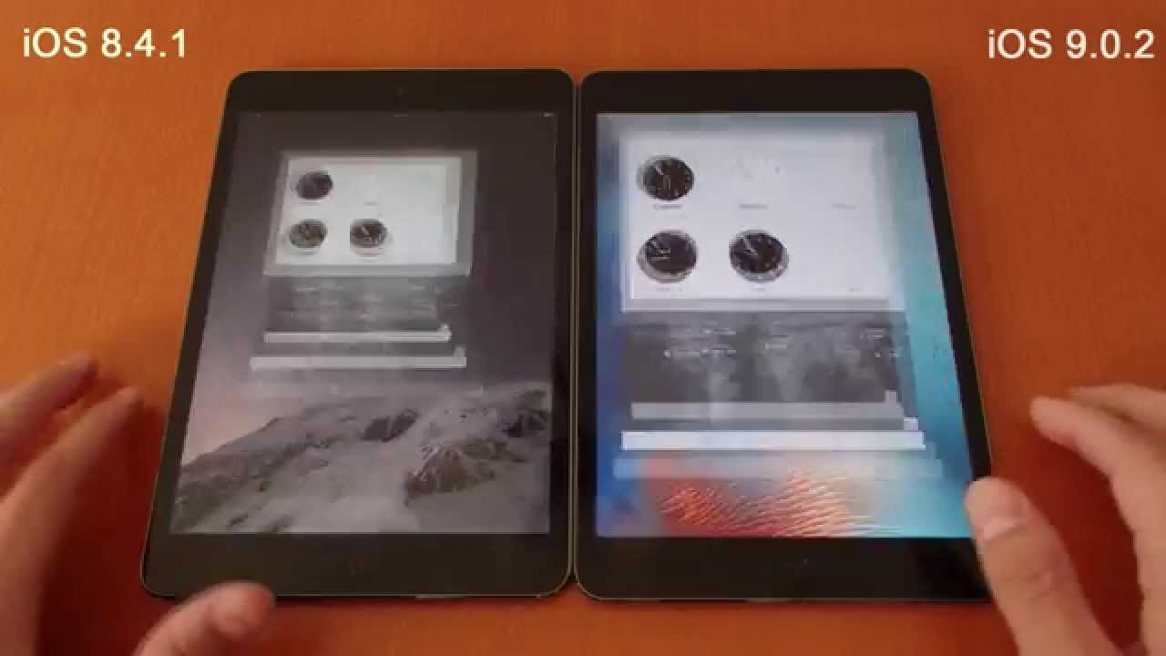 iOS 9 0 2 vs iOS 8 4 1 iPad mini 2 With Retina Display