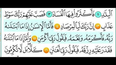 سورة الفجر من (١٣ الى ١٦ ) مكرر