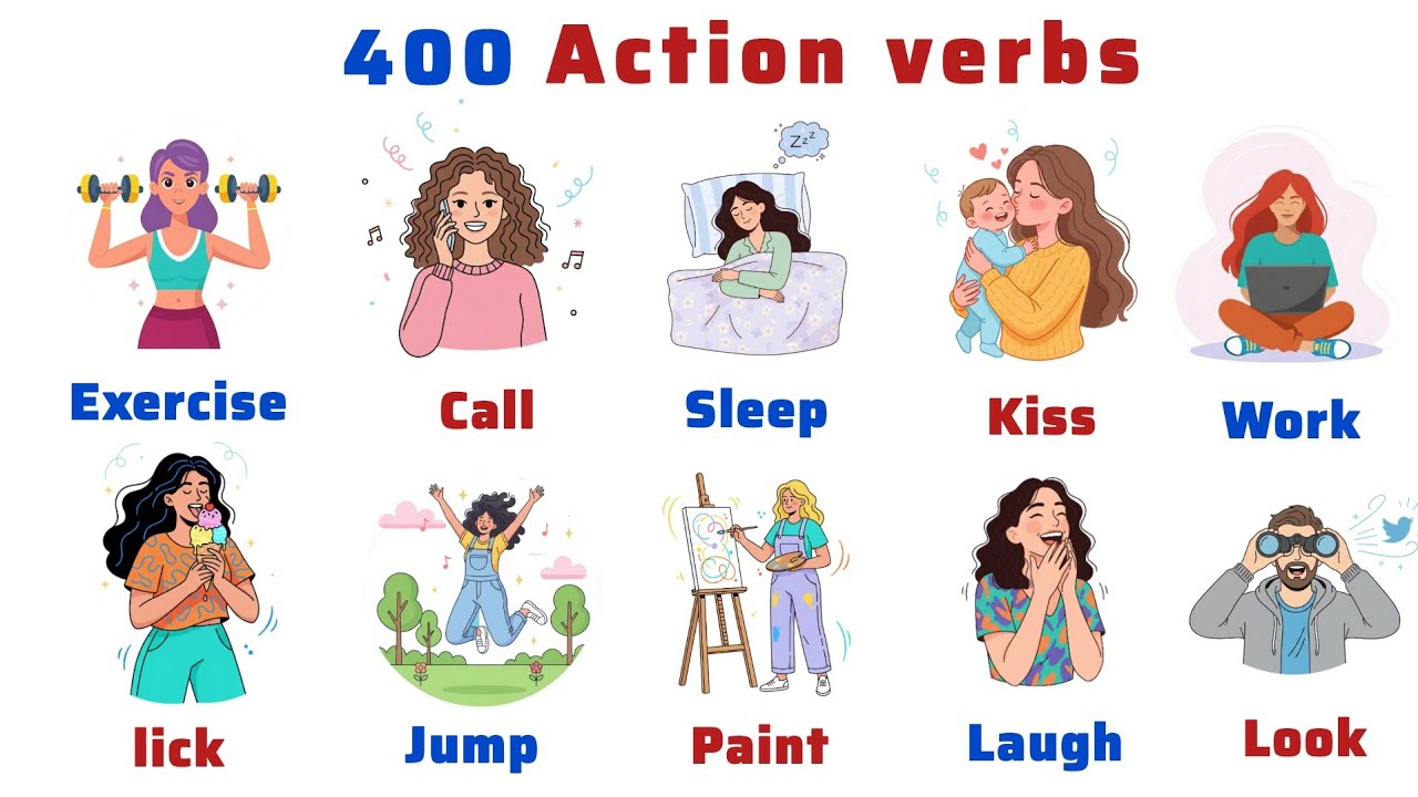 400 Action Verbs in English with Examples | Improve Your Vocabulary ...