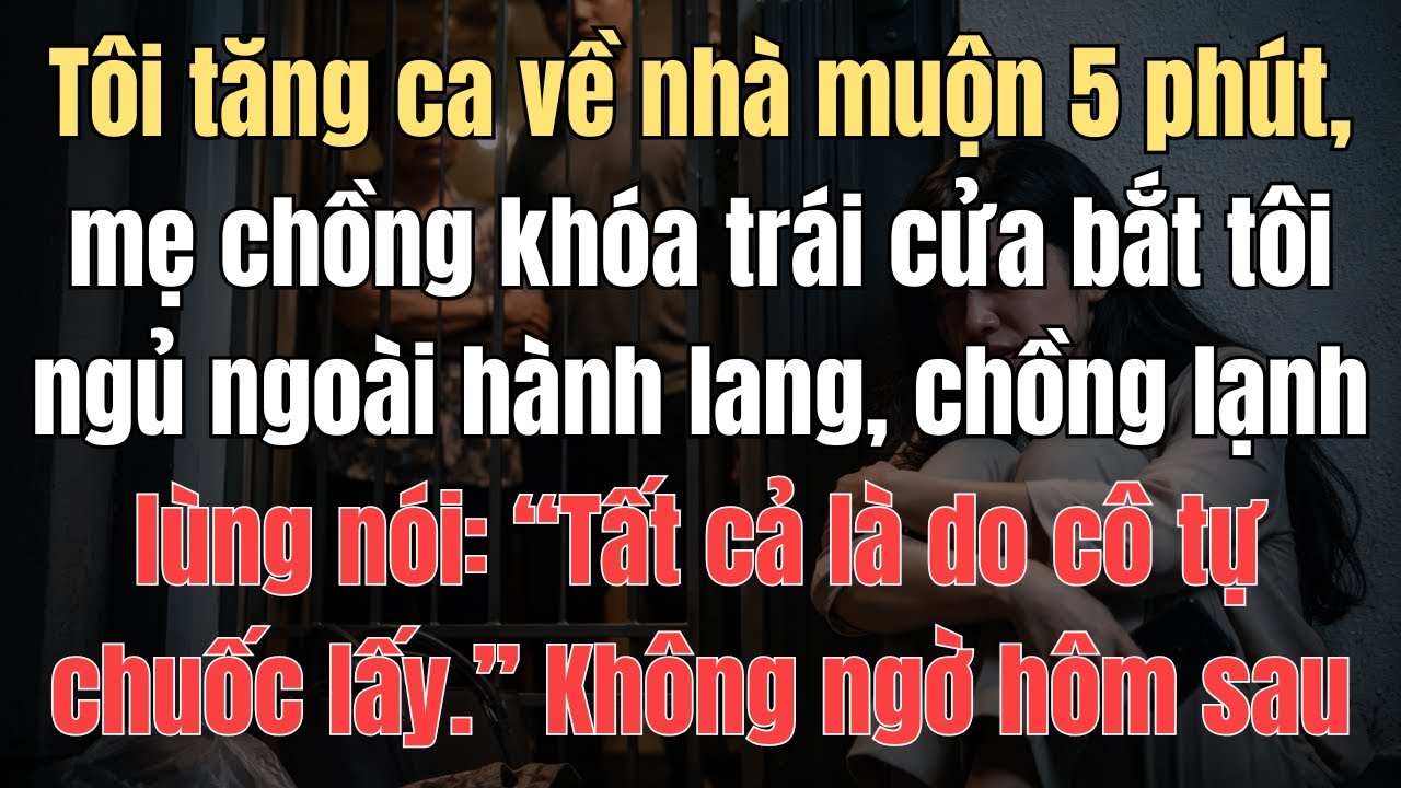 Tăng ca về nhà muộn 5 phut, mẹ chồng khóa trái cửa bắt tôi ngủ ngoài hành lang, chồng lạnh lùng nói