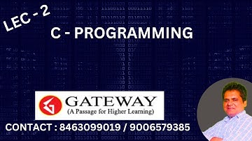 C Programming for GATE CSE |  C FOR UGC NET COMPUTER SCIENCE | C FOR BEGINNERS | GATEWAY LECTURES C