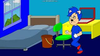 Sonic is throwing up while he's sick