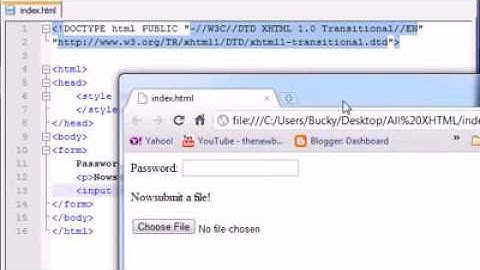 XHTML and CSS Tutorial   44   Passwords   Upload Buttons