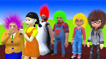 Scary Teacher 3D vs Squid Game Rescue Injection For drowning Squid Doll 5 TimeS Challenger Who Best?