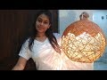 How to Make a lamp,Yarn wrapped lamp,lanterns ,hanging light,lampshadeand yarn globes,DIY Room Décor