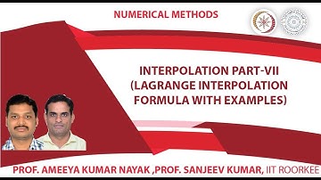 Interpolation part-VII (Lagrange interpolation formula with examples)
