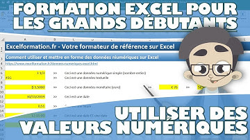 Apprendre à utiliser Excel pour les débutants - Utiliser et mettre en forme des données numériques