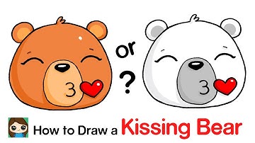 How to Draw a Polar Bear Kissing Emoji Face Easy
