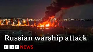 Ukraine attacks Russian warship in Crimea | BBC News screenshot 4