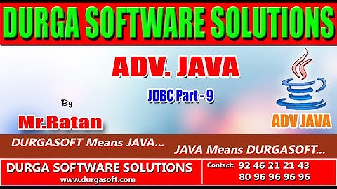 Advanced Java || JDBC Part-9 by Ratan