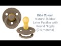 Bibs Colour with Round Nipple - Natural Rubber Latex Pacifier for Newborn  - Size 1 (0-6 months)