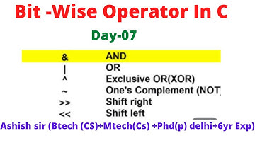 UPPSC Polytechnic Lecturer 2021||Day 7 ||bitwise operator in C || Complete Discussion||Ashish sir