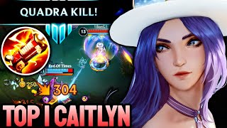 WILD RIFT CAITLYN QUADRAKILL - TOP 1 CAITLYN GAMEPLAY - RANKED SEASON 11