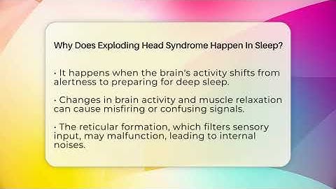 Why Does Exploding Head Syndrome Happen In Sleep? - Strange Science HQ