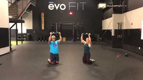 Tall Kneeling Curl to Press to Tricep Extension