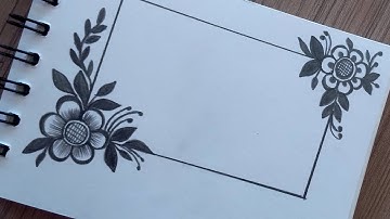 Easy and Simple Border Design for Project | Easy corner Flower Drawing Tutorial For Beginners Simple