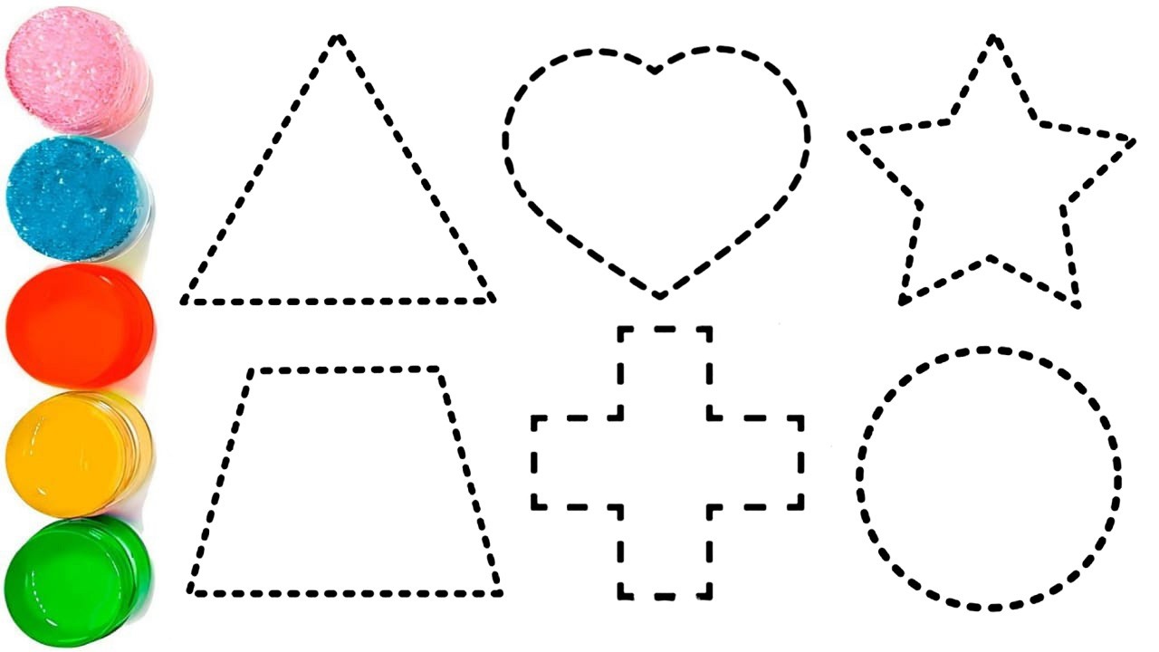 Shapes drawing for kids, Learn 2d shapes, colors for toddlers | Preschool Learning part #250