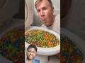 colourful skittles eating show