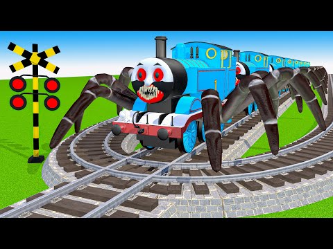 【踏切アニメ】あぶない電車 TRAIN THOMAS 🚦 Fumikiri 3D Railroad Crossing Animation #3