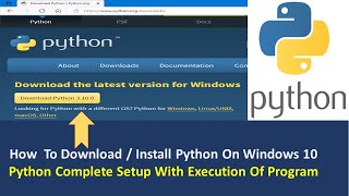 [ Python Complete Setup ] How To Install Python Latest Version On Windows 10 In Hindi | Run Python |