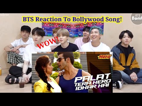 BTS reaction to bollywood song_Tera Hero Idhar Hai song_||BTS reaction to Indian songs_BTS INDIA TV