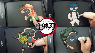 Chibi Giyuu Tomioka, Chibi Akaza, Kagaya, Tamayo, Sabito Demon Slayer
