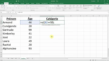 Comment faire formule si sur Excel ?