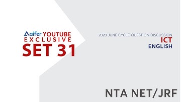 Previous Year Questions Of UGC NTA NET June 2020 Examination | ICT | SET 31