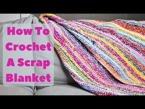 How To Crochet A Speckled Scrap Blanket - Great Project For Beginners! - Part 1