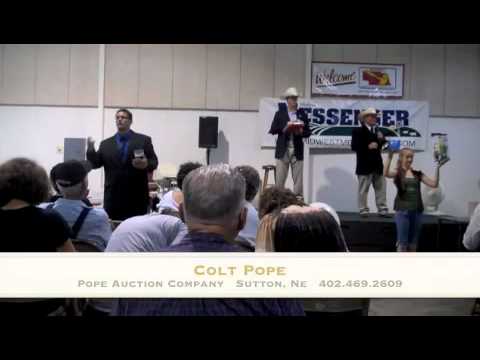 Colt Pope sells at the Nebraska Auctioneers Assoc. Bid Calling Contest