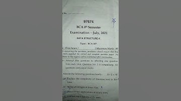 MDU question paper of BCA, Data Structure -2, 4th sem