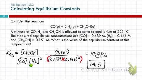 15.6 Calculating & Using Equilibrium Constants