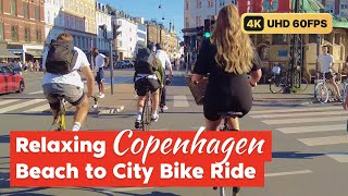 Chilled Beach to City Virtual Bike Ride in Copenhagen 🚴 4K
