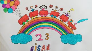 23 Nisan resim çizimi,23 Nisan resmi,kolay 23 Nisan resmi#23nisanresimleri#23nisan