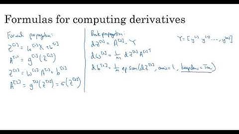 Gradient descent for Neural Networks by Prof. Andrew NG