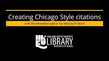 Creating Chicago Style citations with the Mendeley add-in for Microsoft Word