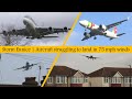 #StormEunice | Planes struggling to land in 75 mph winds | Heathrow Airport