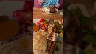 Chargrilled Whole sea bass (Levrek Izgara) with salad & Ricepilaf - Bosphorous  Turkish cuisine FL.