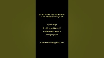 Dot Net Programming Questions   | C# Collections & Generics Practice Quiz | Part 4 - Question 1