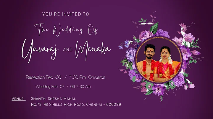 yuvaraj weds Menaka / live stream / Nandhini Studio